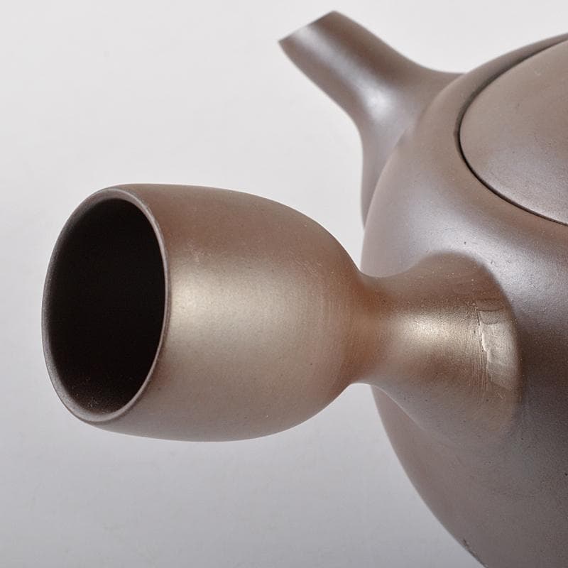 煎茶道具　萬古焼　館正規 作　横手急須　共布共箱　V　R7207