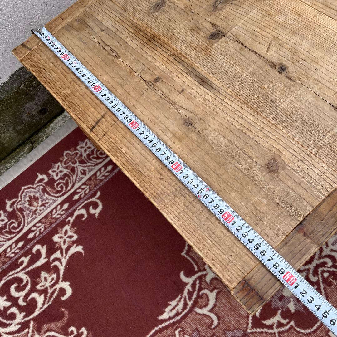 古家具 木製無垢材◾️古材天板 折り畳みテーブル コーヒーテーブル サイドテーブル