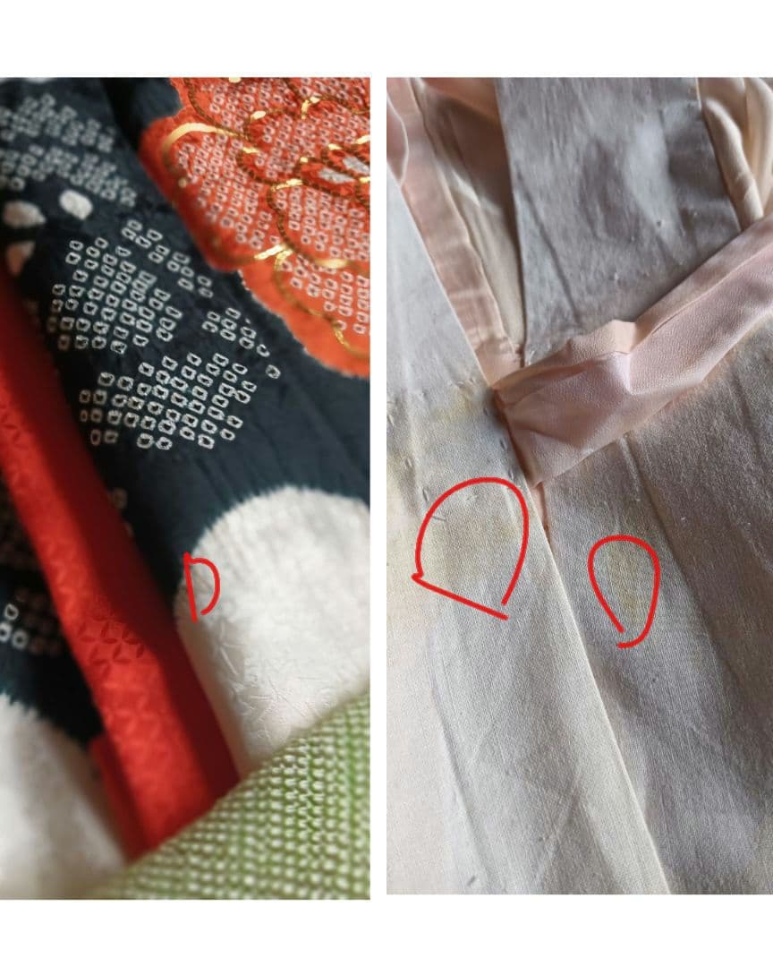 振袖フルセット　古典的な絞り　黒　朱　金駒刺繍　164/66.5