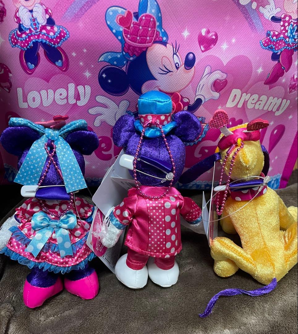 ミニー　パルパルーザ　ミニー　ミッキー　プルート　ぬいぐるみバッジ　セット