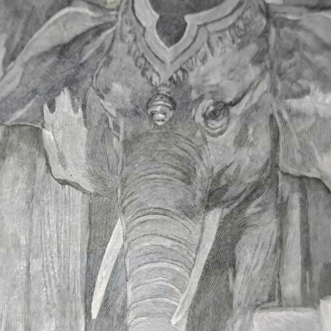 ＊アルフォンス・ミュシャ額装＊「白い象の伝説」初版挿絵リトグラフ⑤