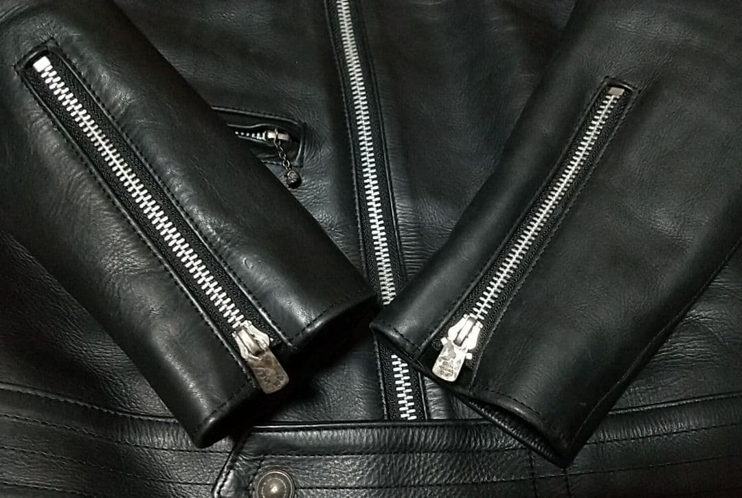 GARNI ガルニ ダブルライダースジャケット 黒 シルバー925