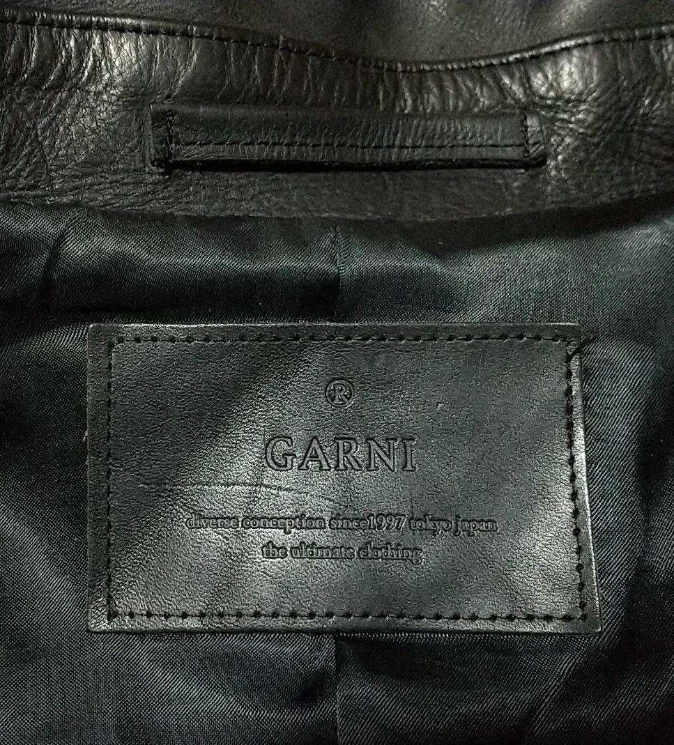 GARNI ガルニ ダブルライダースジャケット 黒 シルバー925