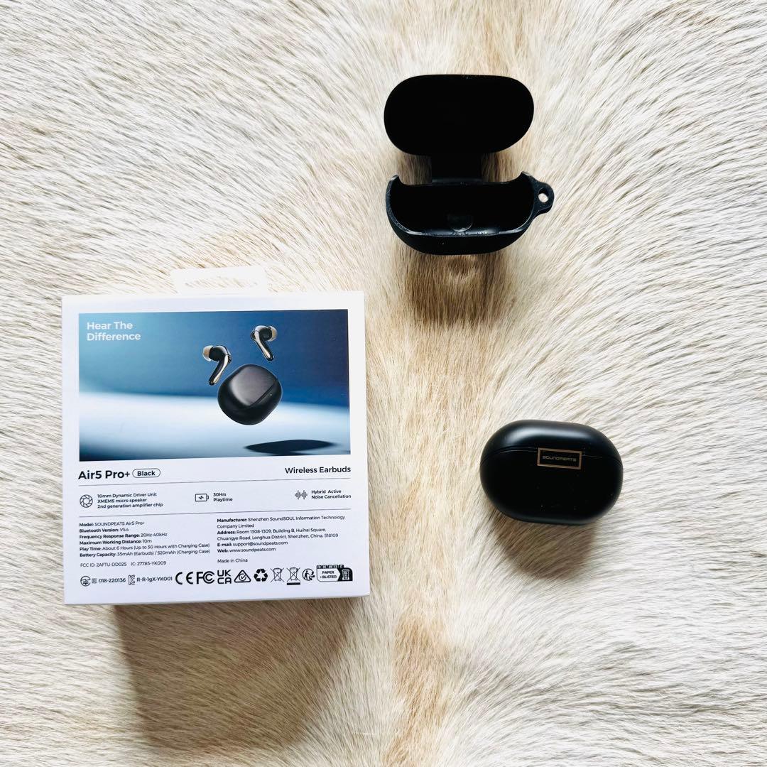 【ほぼ未使用】SOUNDPEATS Air5 Pro+ ワイヤレスイヤフォン黒