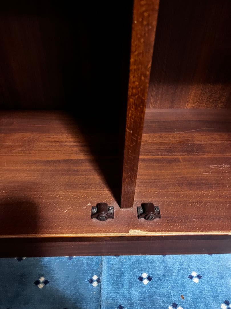 【assaji】ガラス扉の木製収納キャビネット アンティーク