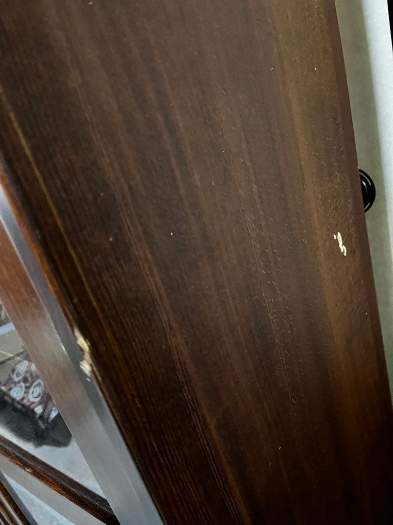 【assaji】ガラス扉の木製収納キャビネット アンティーク