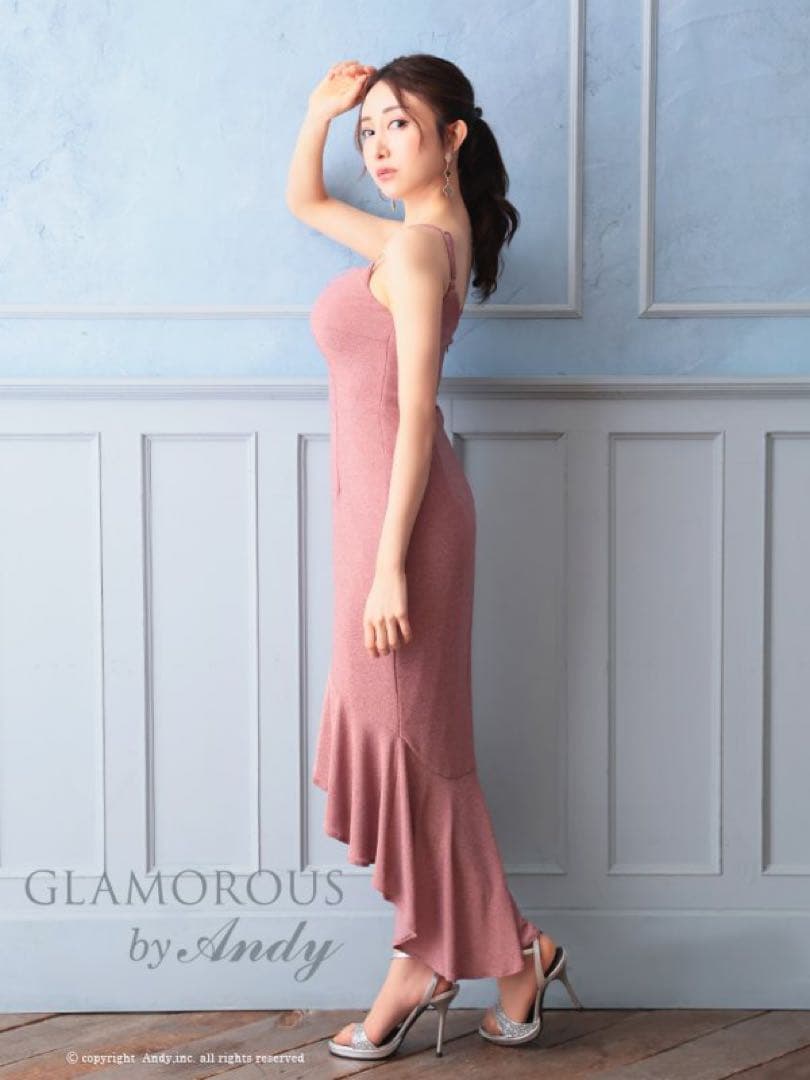 【Andy GLAMOROUS】ラメ ピンク キャバドレス