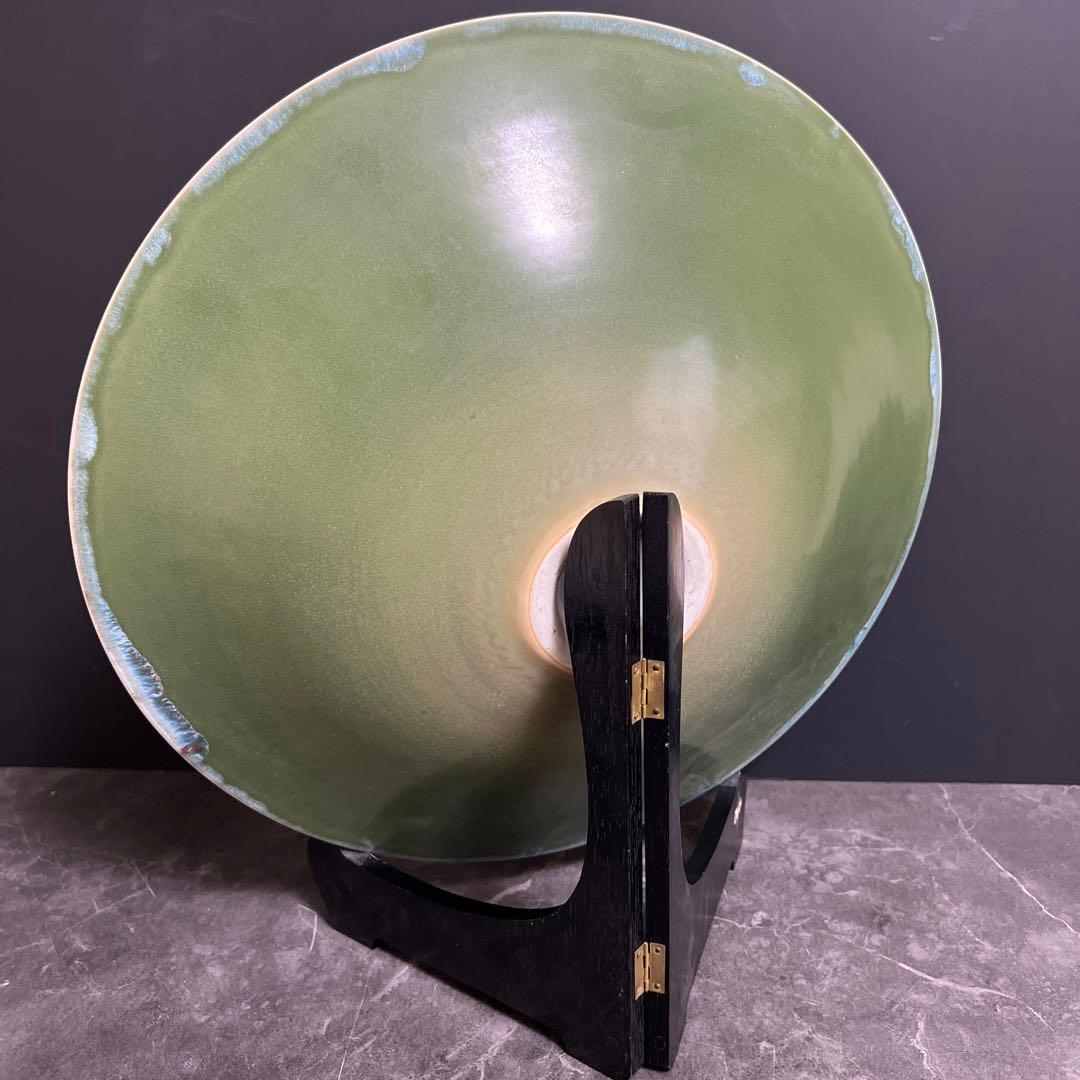 【紅彩文／飾皿】大皿　京都　陶芸家　長谷川勇　新品未使用　共箱