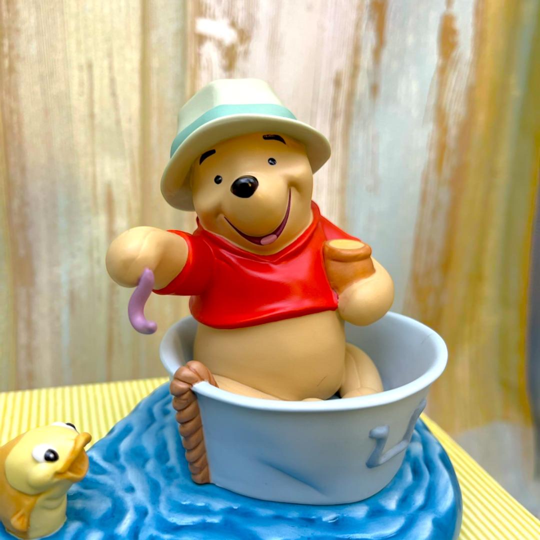 くまのプーさん 魚とボート 船 釣り Pooh＆Friend 陶器制 フィギュア