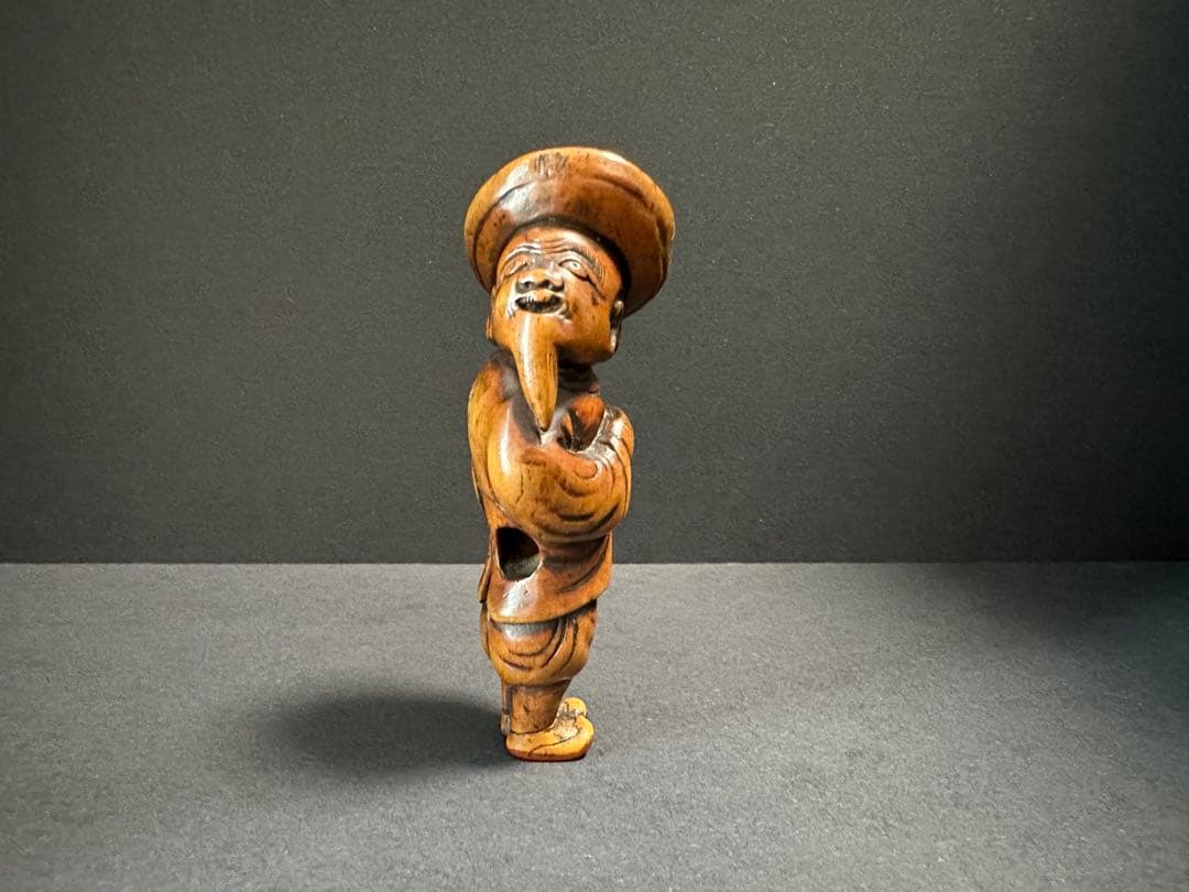 【根付(netsuke)】人物の根付　木製　江戸時代