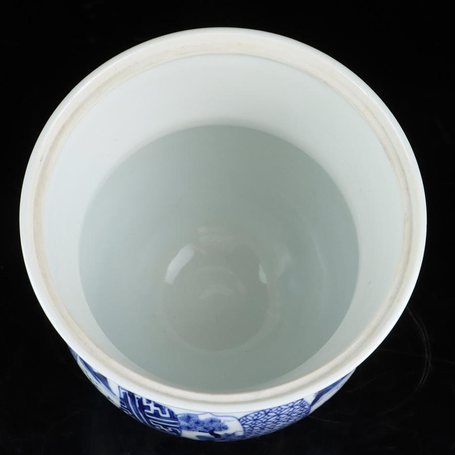 Y2904-4 茶道具 平安 春峰造 祥瑞丸文水指 共箱　　#14