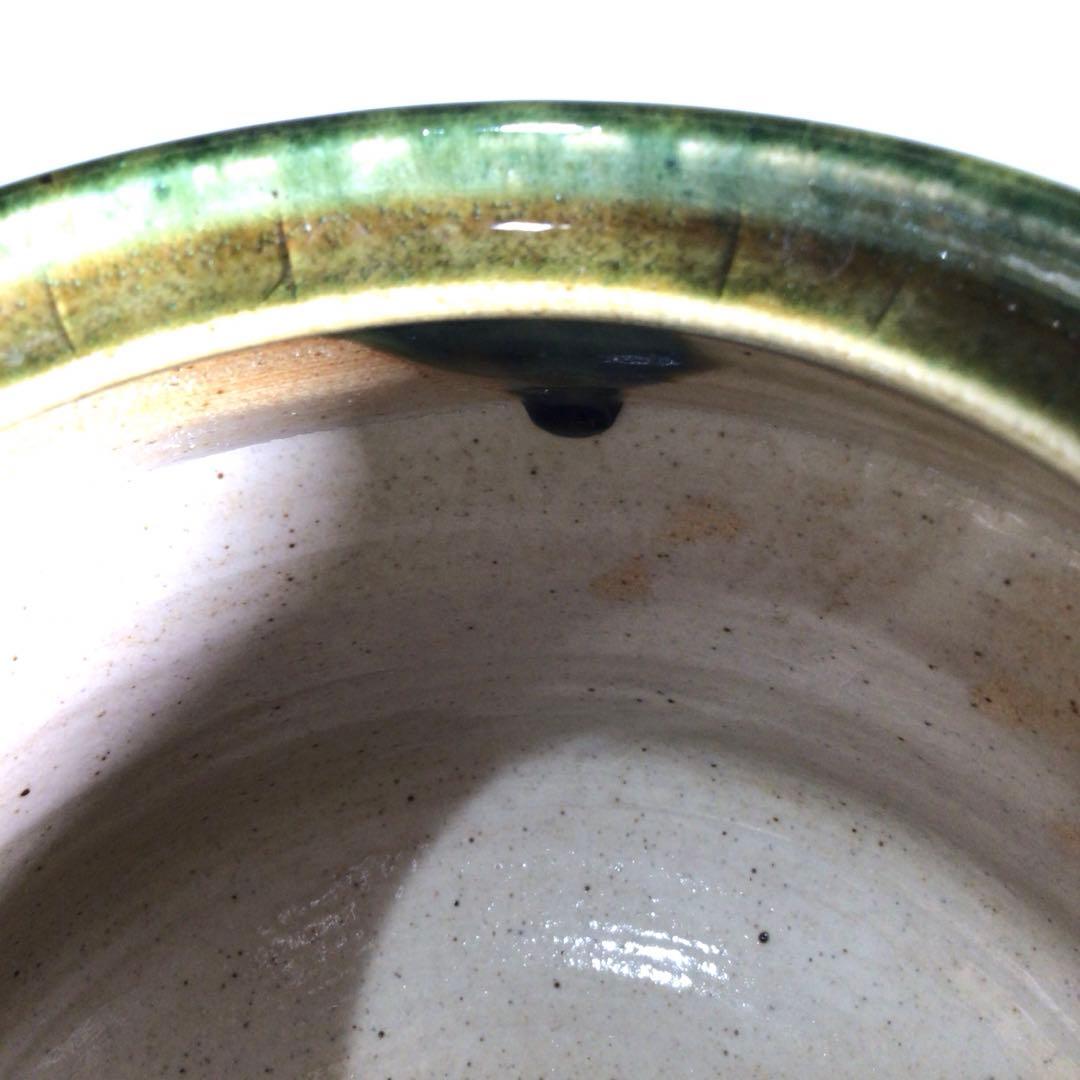 Ｎ９３３　水指　『向井一峰造』『籬草花吊柿文』『織部水指』　共箱　茶道具