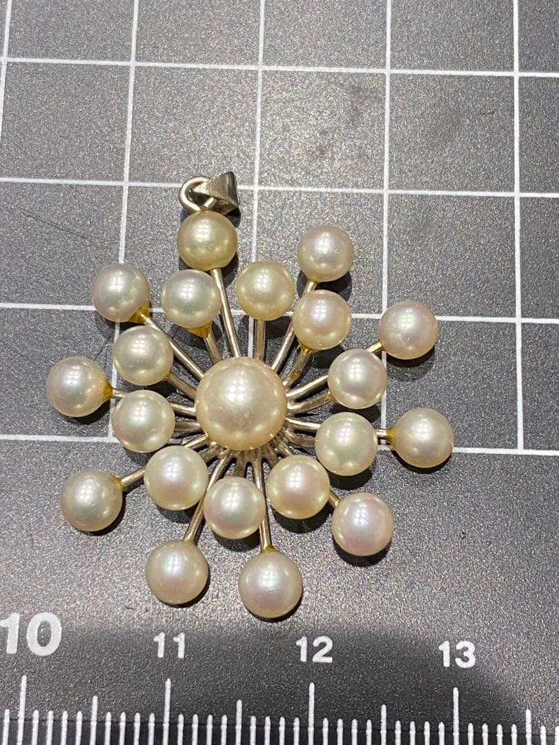 ベ*P様 セール！！K14WG 真珠の花形ペンダントとっぷ