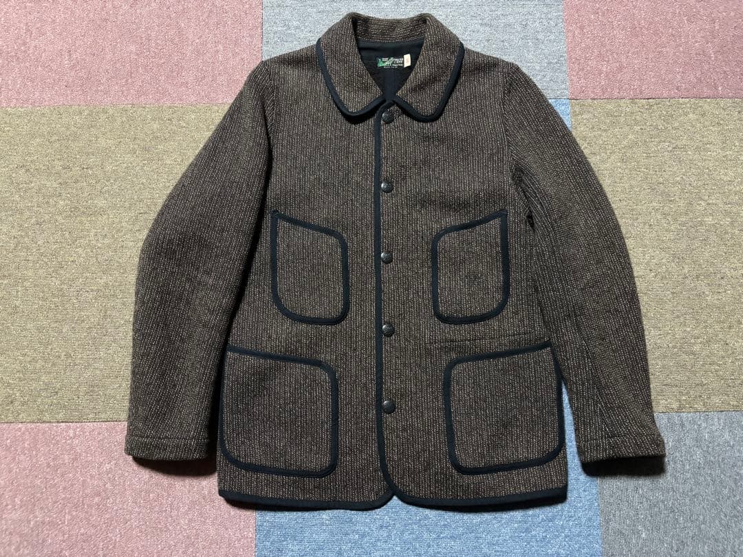 sugar cane ビーチクロス ジャケット 38 ワーク ウール ごま塩