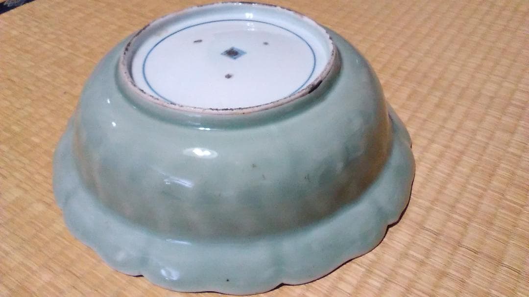 古伊万里　鳥絵　大平・大鉢　無傷・時代箱入