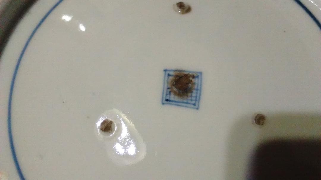 古伊万里　鳥絵　大平・大鉢　無傷・時代箱入