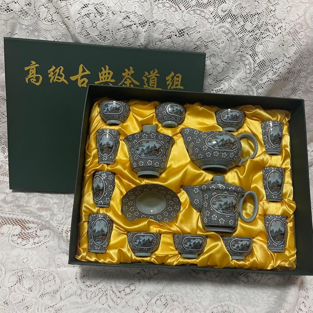 陶器製 茶道具セット 17点 ギフトボックス入り 新品未使用品