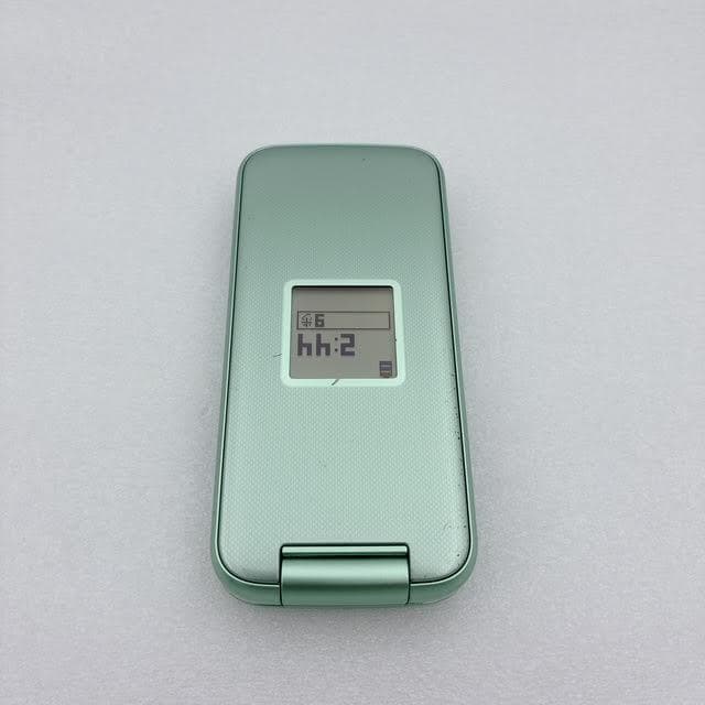【美品】docomo F-02J らくらくホン SIMフリー ミントグリーン