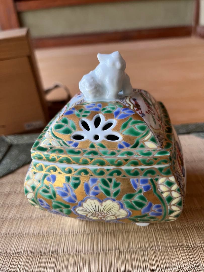 茶道　茶道具　三川内焼　泰山　香炉　共箱　新品未使用　自宅保管品