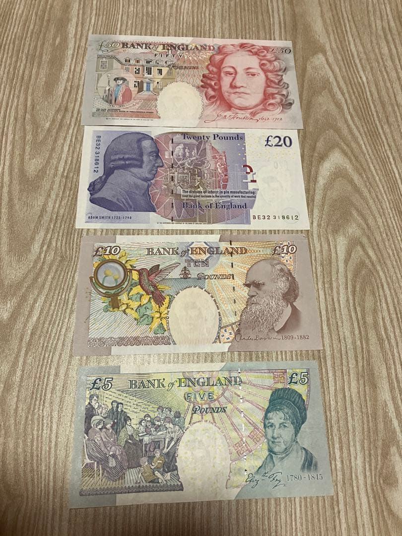 イギリス　ポンド　旧紙幣セット