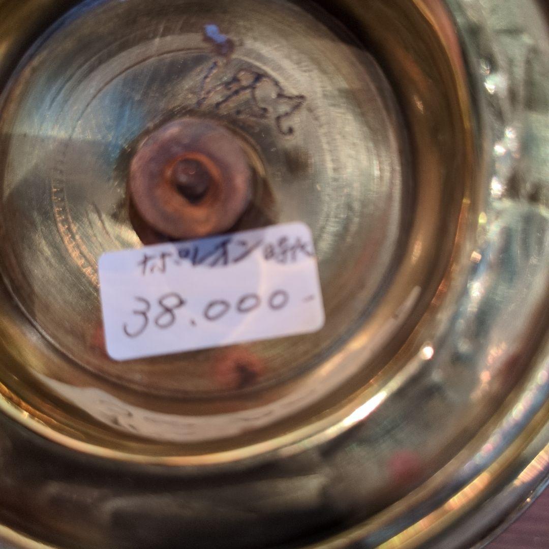 フランス製　アンティーク　 真鍮製装飾的キャンドルスタンド