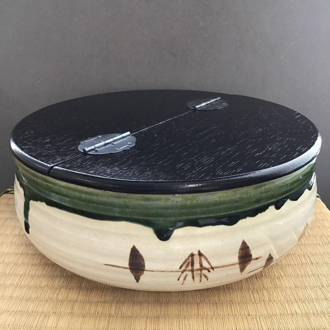 茶道具　水指　織部　五陶　平水指　紙箱　S103MS