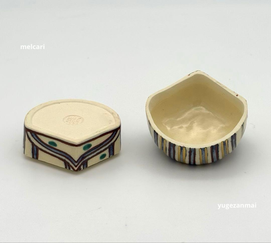 清閑寺窯　杉田祥平　絵安南冠　香合　茶道具　本人作