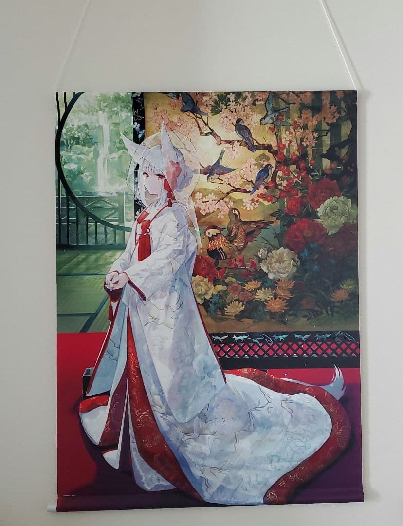藤ちょこ　絵師100人展　シルキースエードB1タペストリー　『狐の嫁入り』