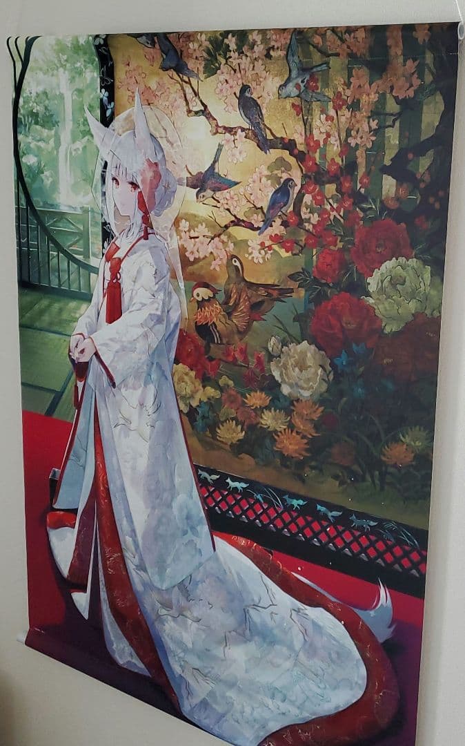 藤ちょこ　絵師100人展　シルキースエードB1タペストリー　『狐の嫁入り』