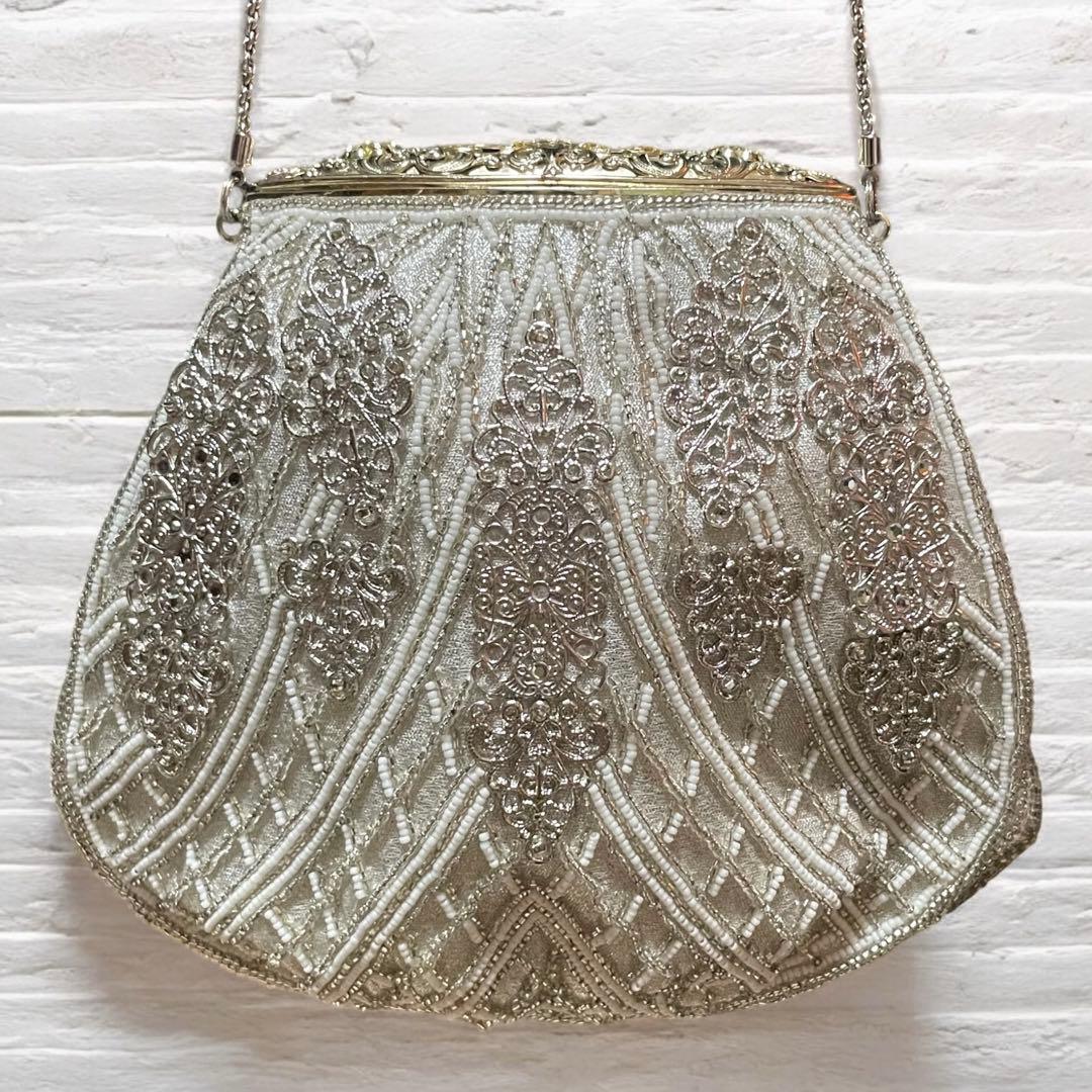 極美品⭐︎高級 Lumy ルミーはしもと ビーズ刺繍 パーティーバッグ ビジュー