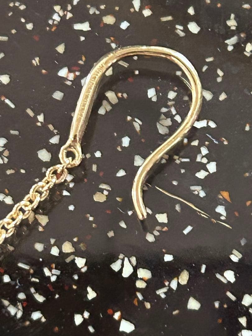 ティファニー　ハードウェアゴールド チェーン付きボールピアス　750YG