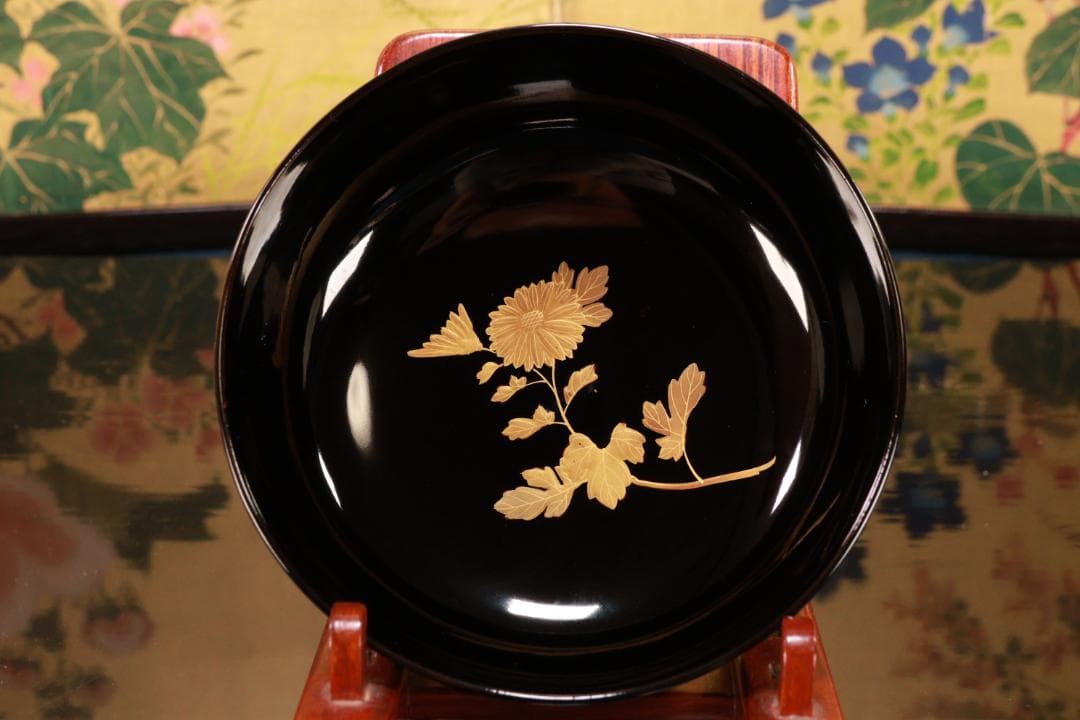 BJ132　時代輪島　加賀蒔絵　鶏図　吸物椀　二客　木製　茶道具 懐石 会席