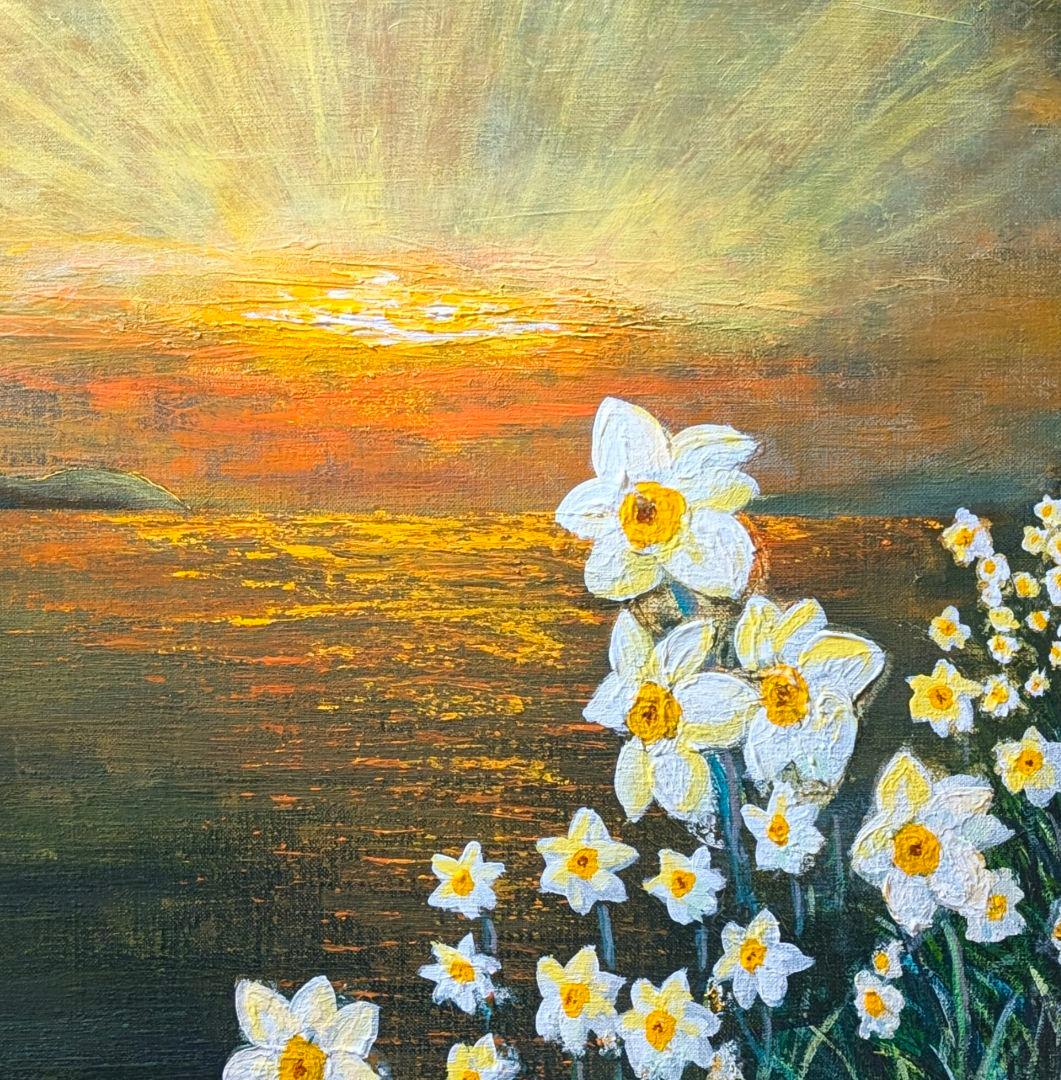 NY公募展入選作品「はじまりの島、水仙の島、淡路島」　アクリル画 大型P20号