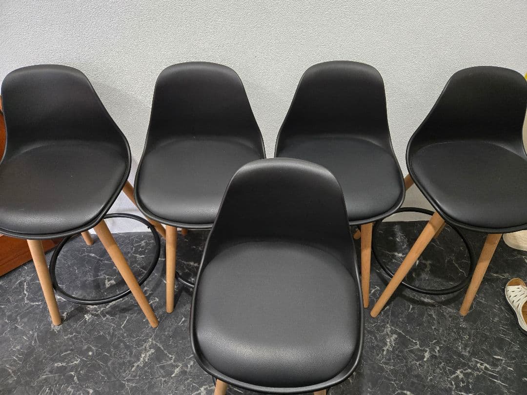 ニトリ カウンターチェア 黒 5セット