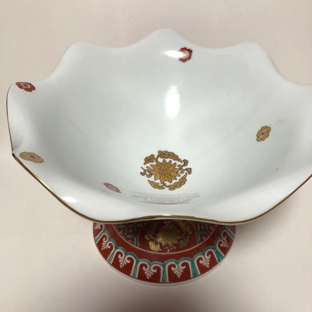 GOLD IMARI 手描き 菓子フルーツ器 古伊万里 大