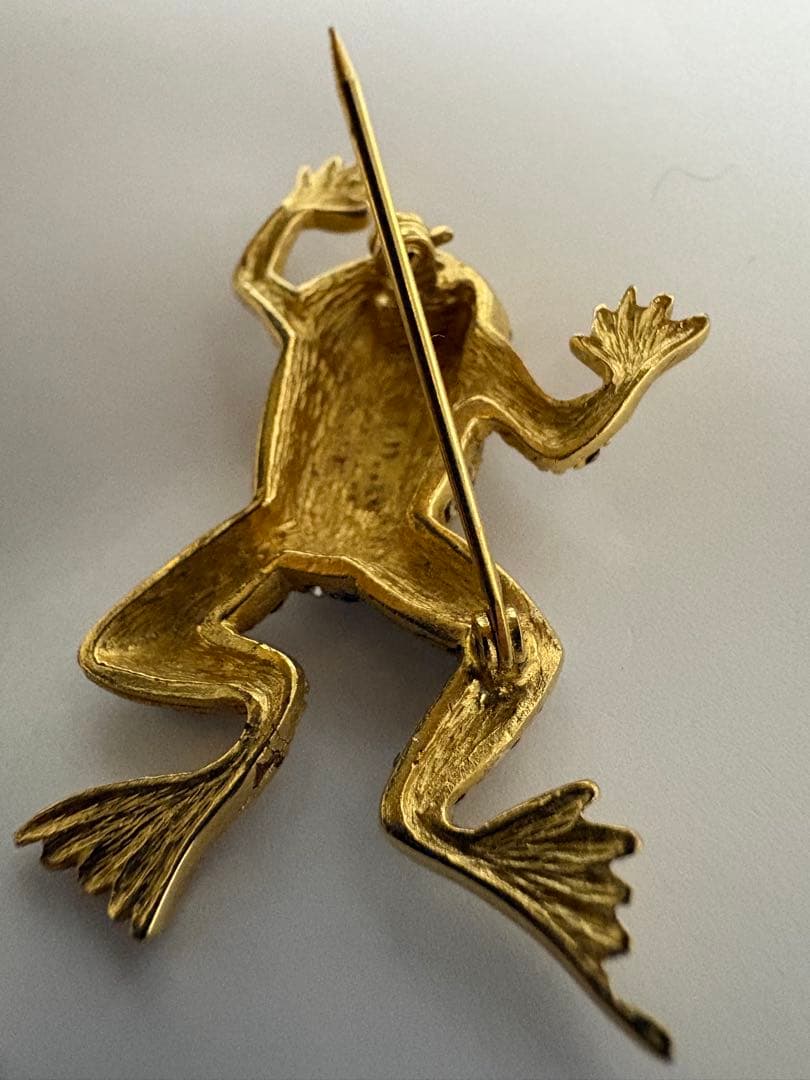 希少 クリスチャンディオール ブローチ カエル 蛙 ラインストーン ヴィンテージ