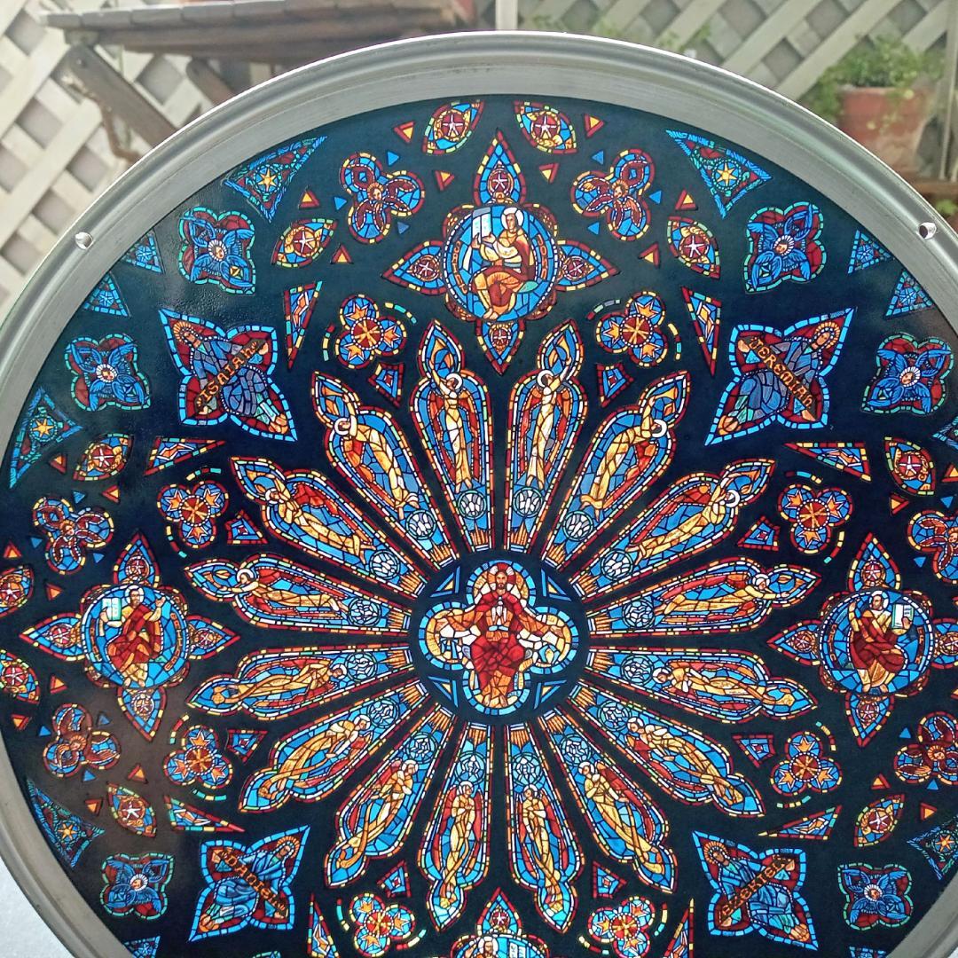 大判セント・ジョン・ザ・ディヴァイン大聖堂ステンドグラス バラ窓グラスマスターズ