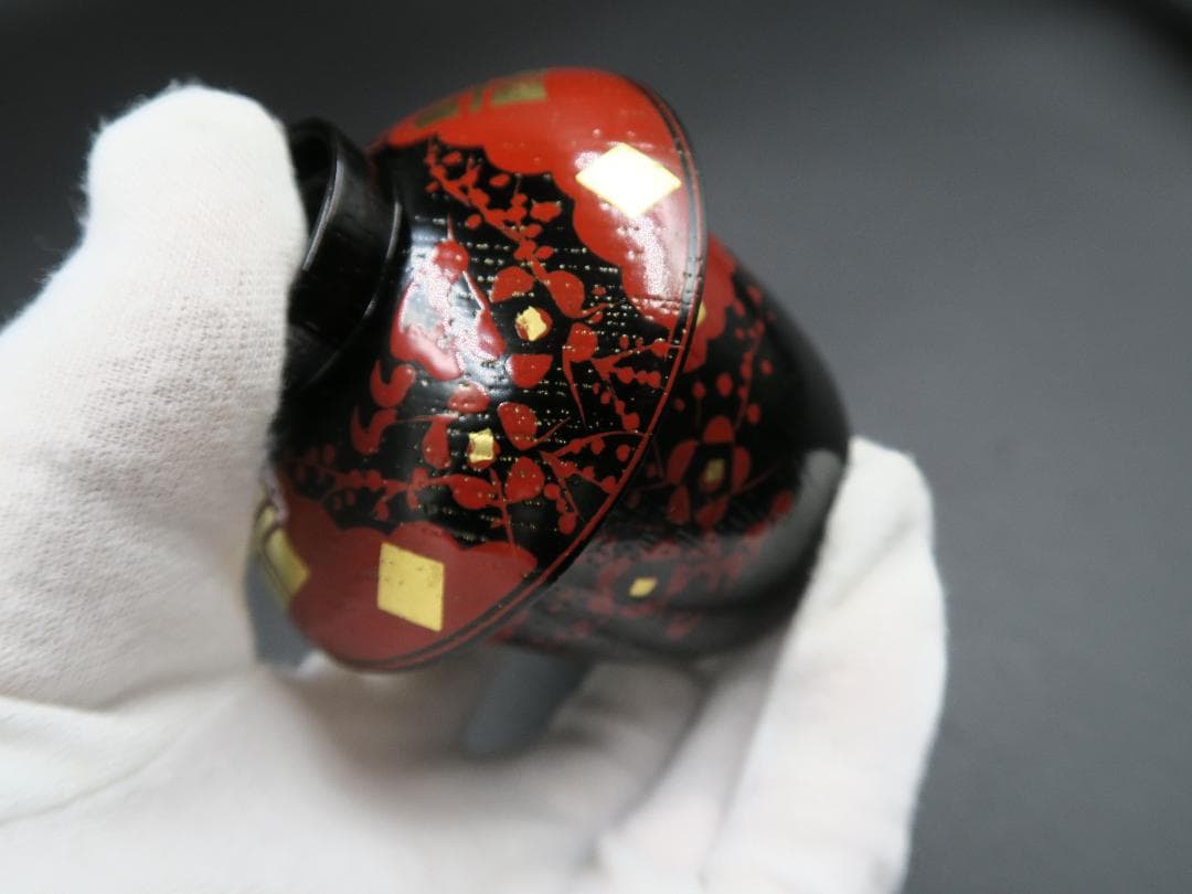 【輪島塗】小吸物椀 秀衡紋様 箸洗 濱田屋謹製 天然木 五客揃 共箱