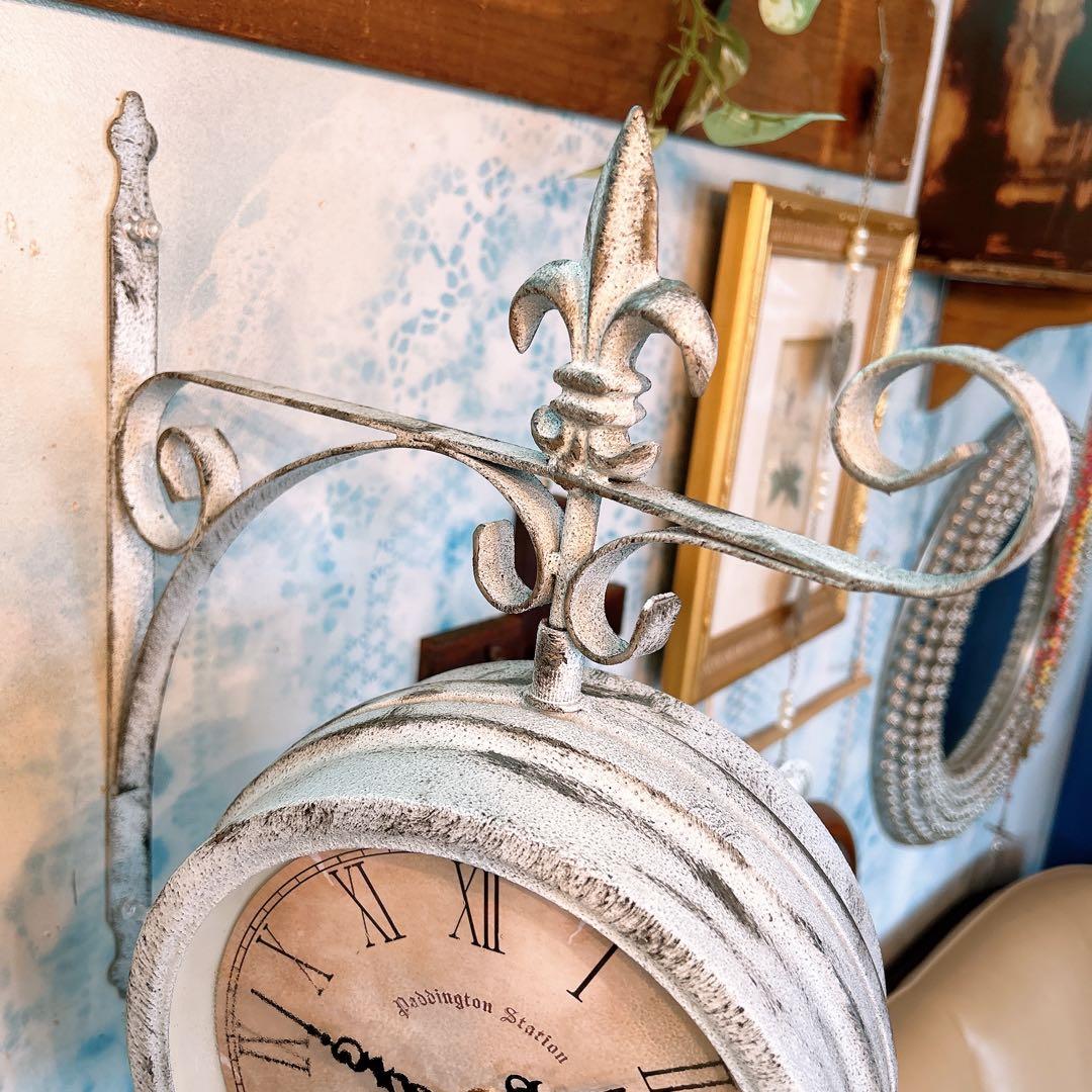 おしゃれな壁掛け時計 №.1 両面時計ウォールクロック アンティーク時計