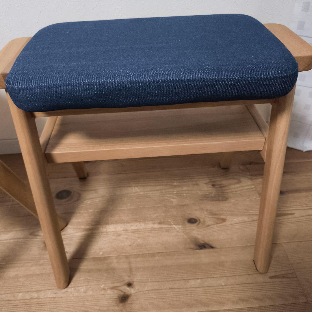 残反をつかったスタッキングスツール デニムネイビー2個セット　無印良品