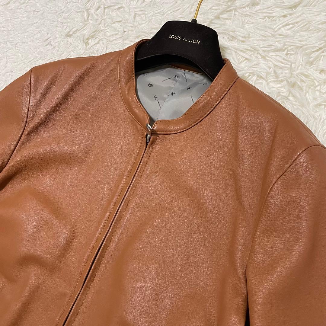 現行モデル/極美品　タケオキクチ　ラムレザージャケット　キャメルカラー　M　本革