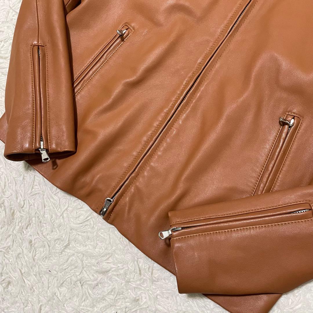 現行モデル/極美品　タケオキクチ　ラムレザージャケット　キャメルカラー　M　本革