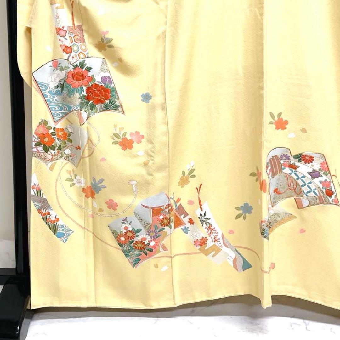 振袖　金駒刺繍　金彩　冊子　束ね熨斗　短冊　花晴れの日　成人式　着物　039k