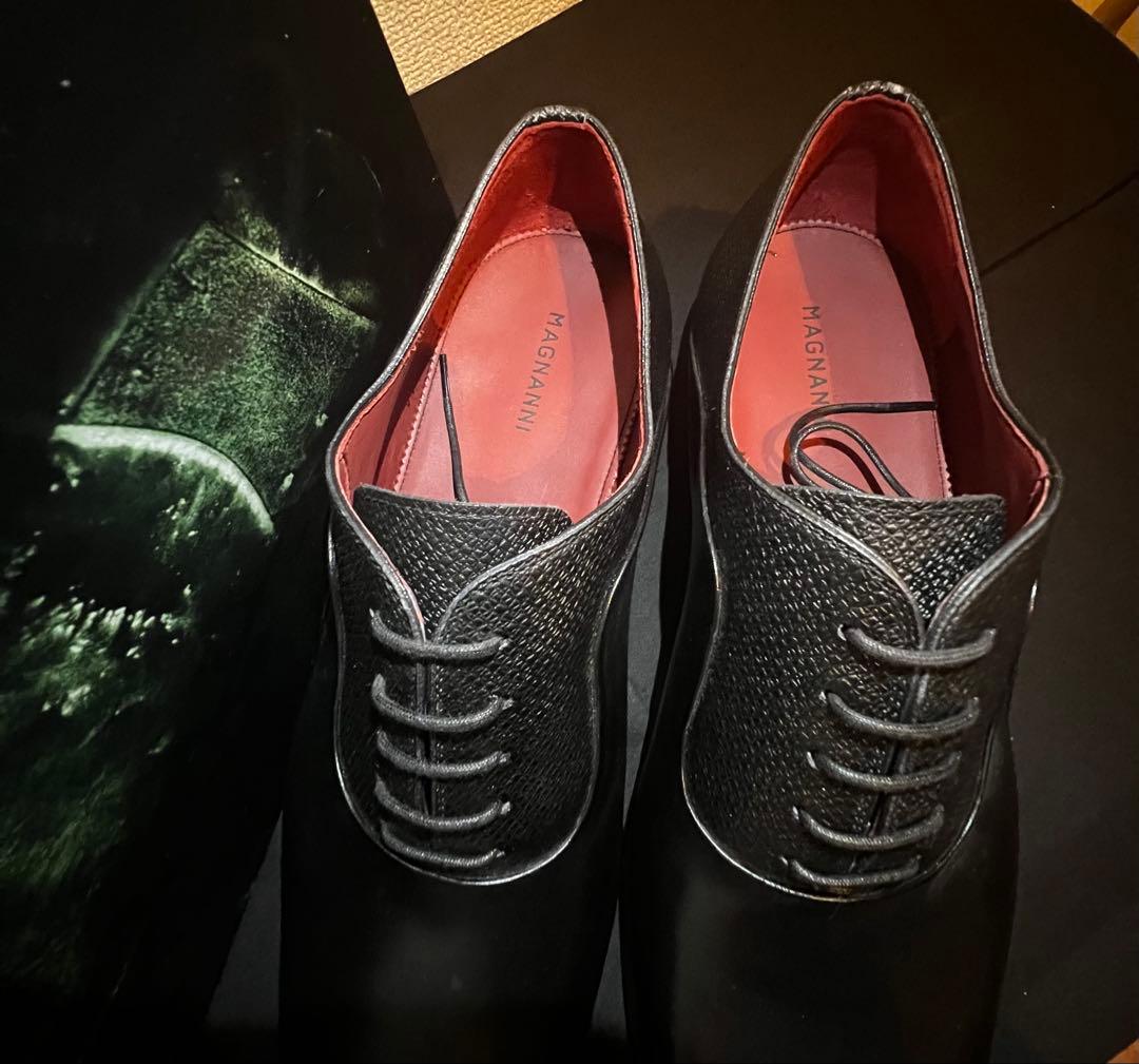 《価格対応可です！》MAGNANNI(マグナーニ)ブラックレザードレスシューズ