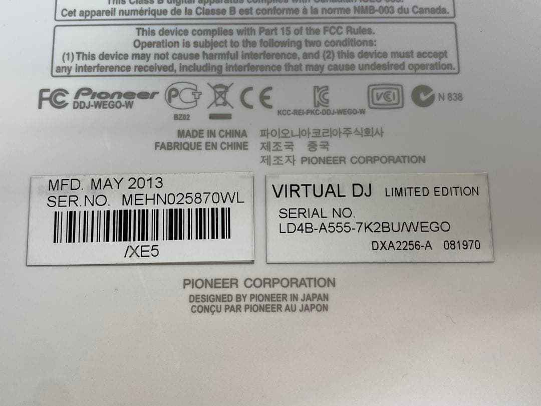 Pioneer DJコントローラー DDJ-WeGO 初代USB接続　完動品