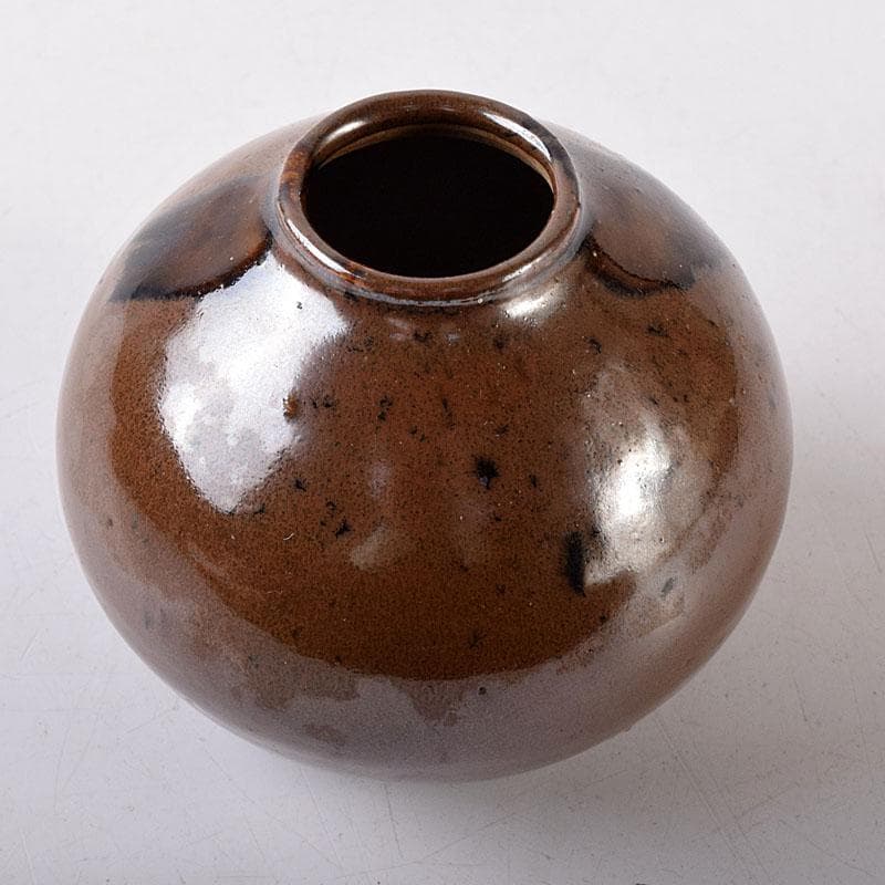 茶道具　尾戸焼　茄子茶入　仕覆付　時代箱　V　8195