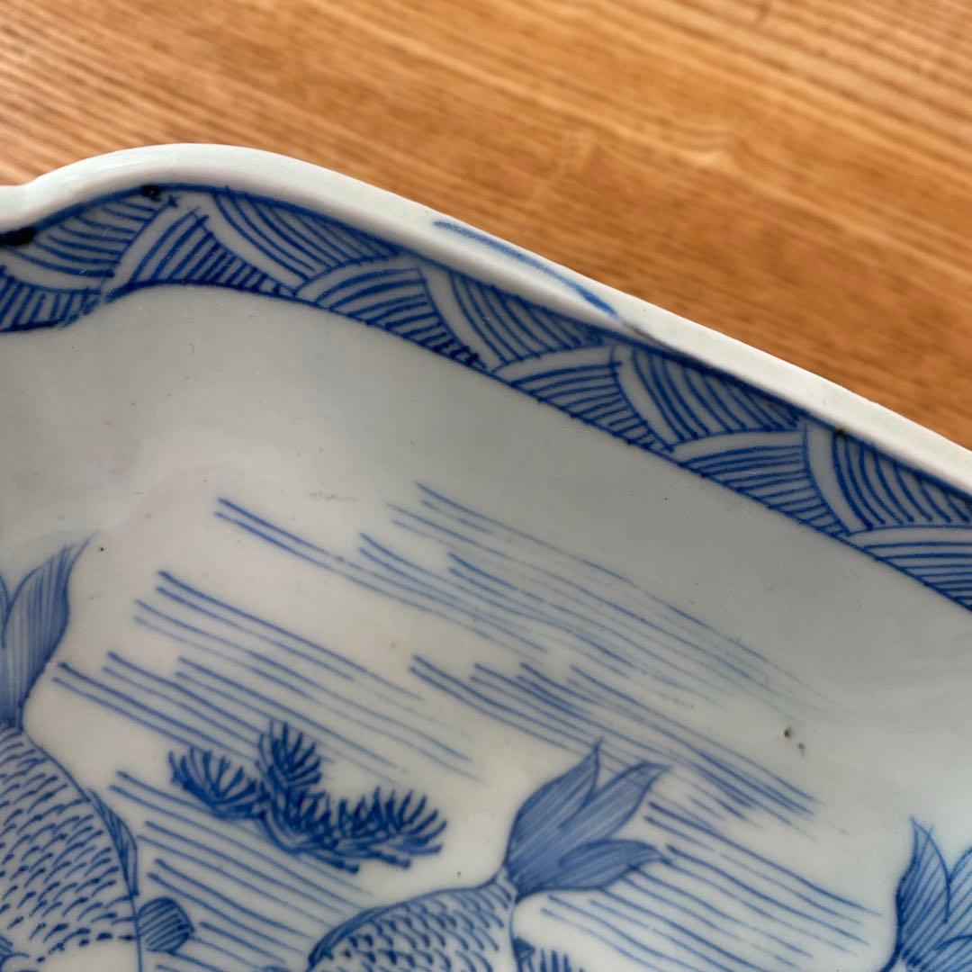 金魚絵図 四角鉢