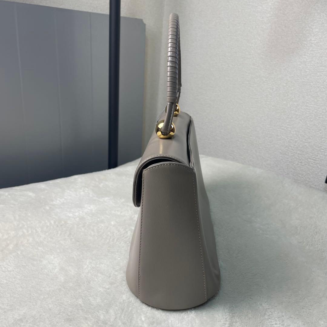 極美品 HAMANO 濱野皮革工芸 ロイヤルモデル フォーマルバッグ グレージュ