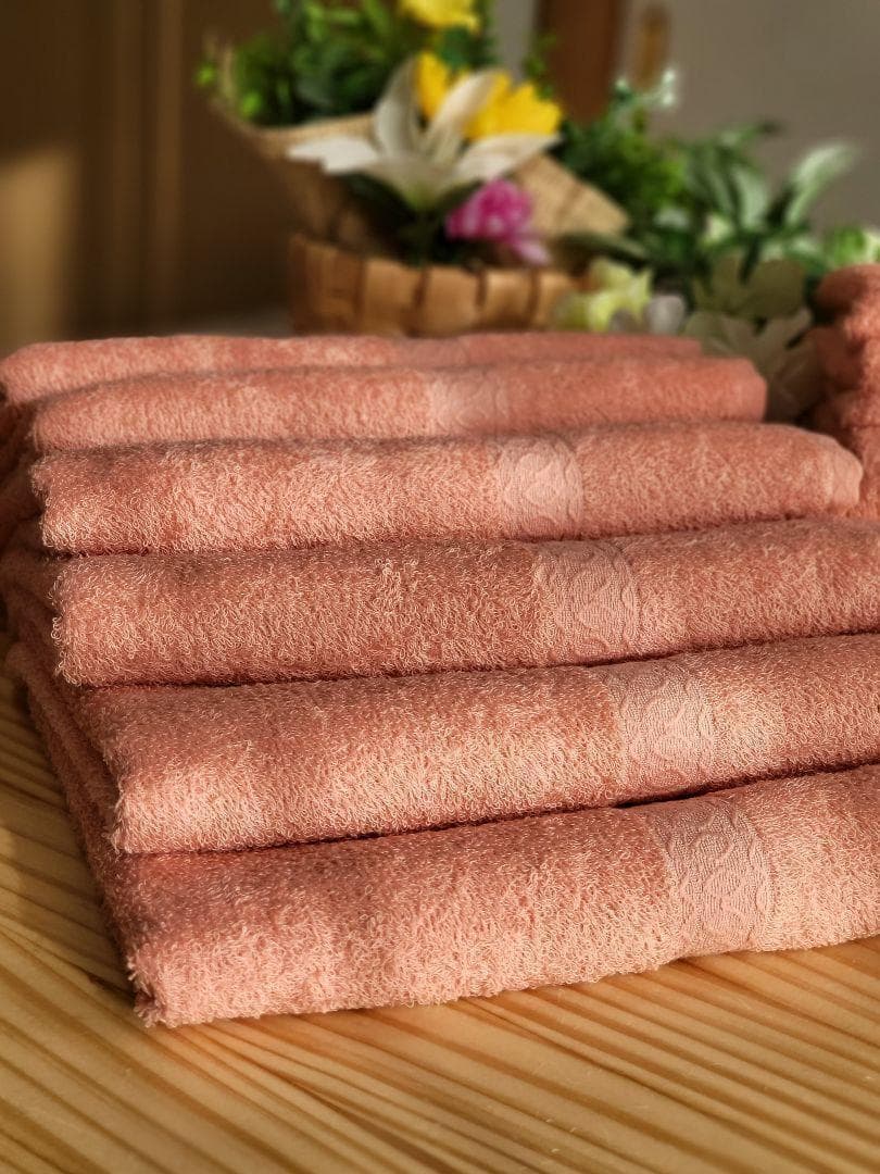 泉州タオル 高級綿糸サーモンピンクフェイスタオルセット30枚入 タオル新品