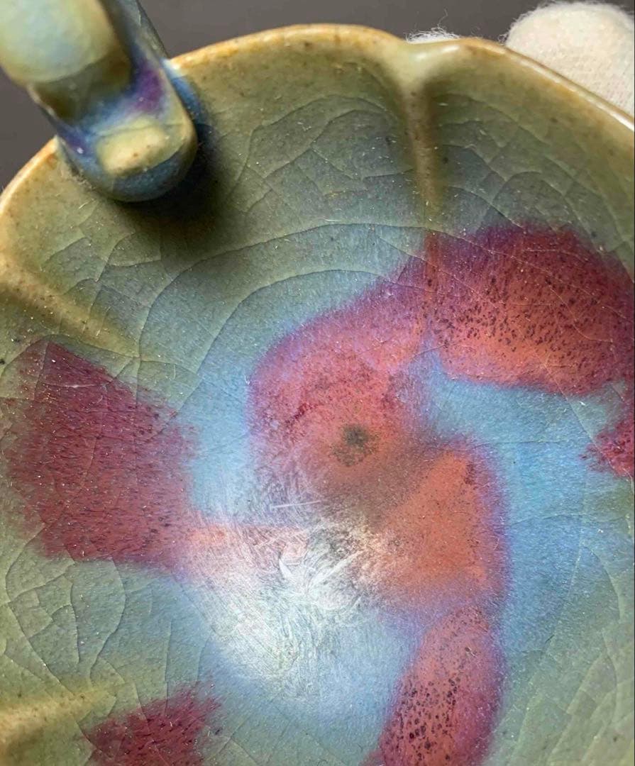 中国 花形托付　龍手付碗　f2220302